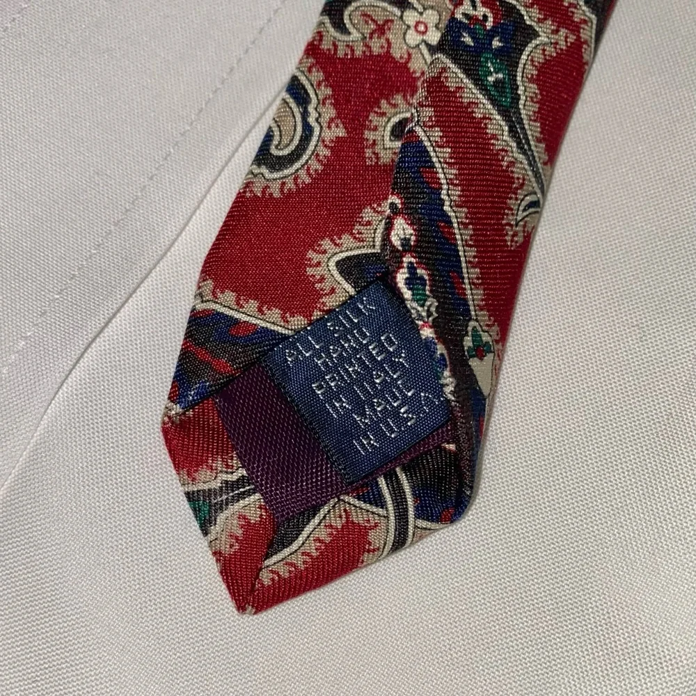 Jos. A. Bank Red and Navy Silk Tie